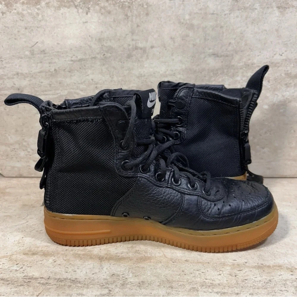 Nike SF Air Force 1 Mid Black Gum Womens 5.5 AA3966-002 Shoes Sneakers